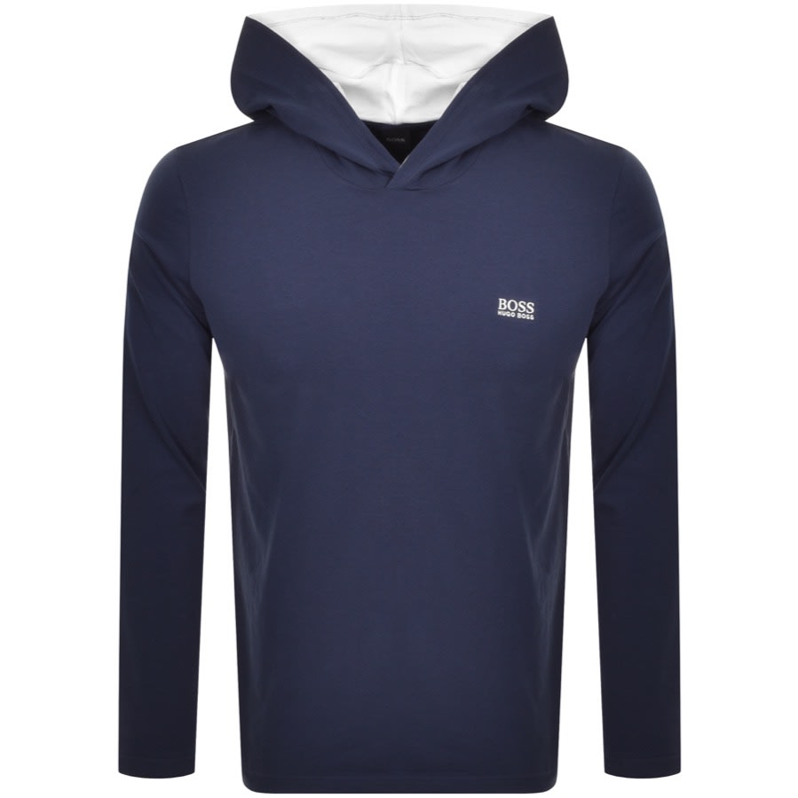 Alternative Image for ProductBOSS Hooded Long Sleeve T Shirt Navy1